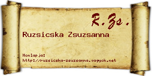 Ruzsicska Zsuzsanna névjegykártya